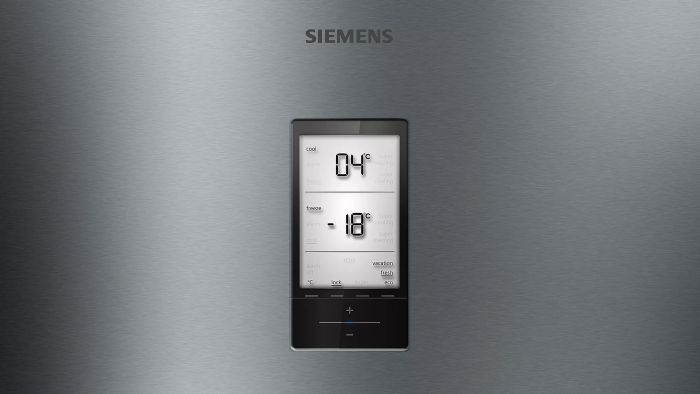 Холод. з нижн. мороз. кам. Siemens KG39NAI306, 203х60х66см, 2 дв., Холод.відд. - 279 л, Мороз. відд. - 87л, A++, NF, Нержавійка