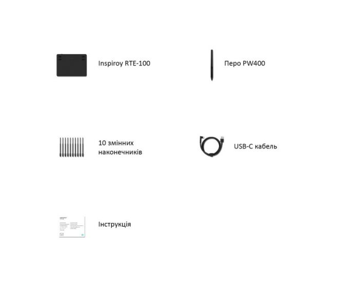 Графічний планшет Huion RTE-100 Cosmo Black