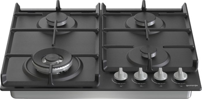 Варильна поверхня Gorenje GW641EXB/газов./поджиг/газ-контроль/чавунні реш./конфорка WOK/чорна