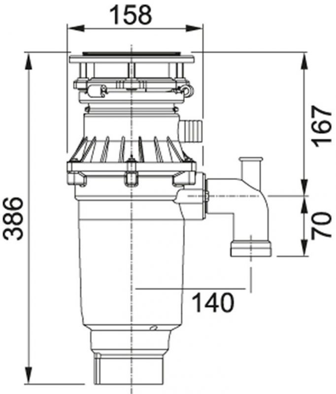 Подрібнювач харчових відходів Franke Turbo Elite Slimline TE-75S /134.0607.344/ 2700 об/хв.