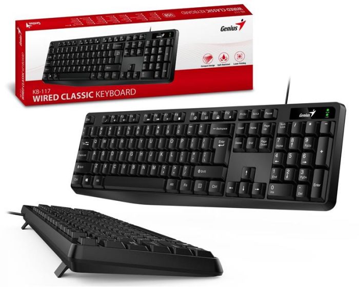 Клавіатура Genius KB-117 USB Black Ukr