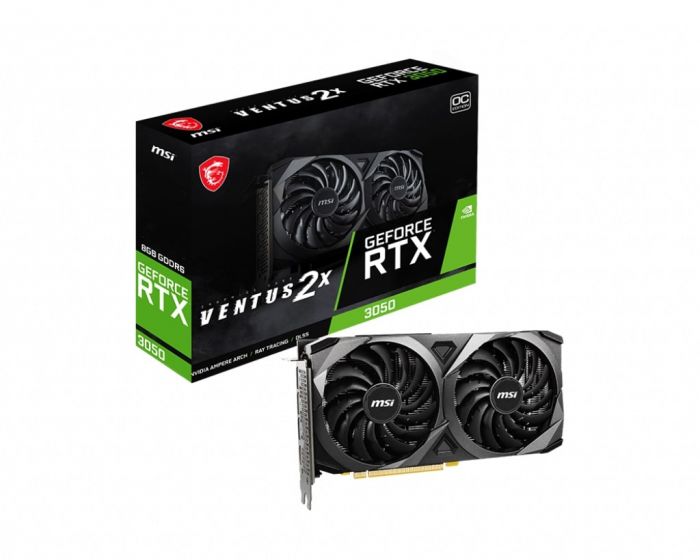 Вiдеокарта MSI GeForce RTX3050 8GB GDDR6 VENTUS 2X OC LHR