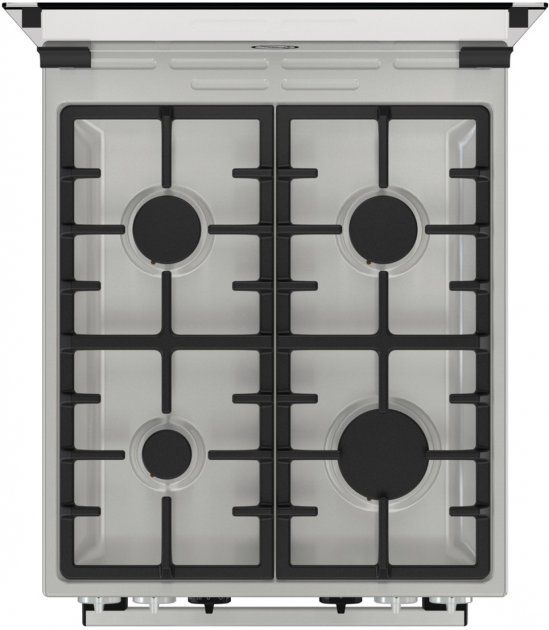 Плита Gorenje KS5351XF/комбінована/електр.програматор/50х60/духовка-70 л/ газ.контроль/гриль/електроподжиг/чугун.реш/нержав.сталь