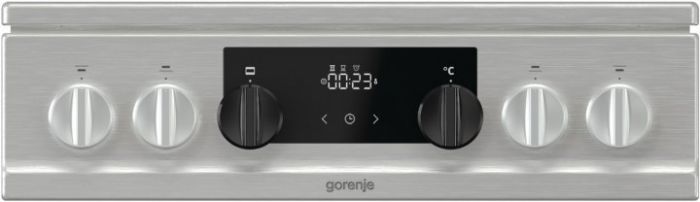Плита Gorenje KS5351XF/комбінована/електр.програматор/50х60/духовка-70 л/ газ.контроль/гриль/електроподжиг/чугун.реш/нержав.сталь