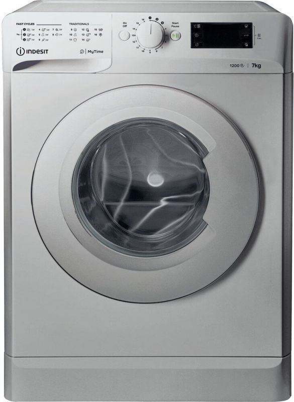 Пральна машина з фронт. завант. Indesit OMTWE71252SEU, 7кг, 1200, A+++, 54см, Дисплей, Сріблястий