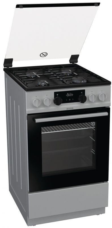 Плита Gorenje MEKS512W/комбінована/електр.программатор/50х60/духовка-70 л/ газ.контроль/гриль/електроподжиг/емалір.реш/білий