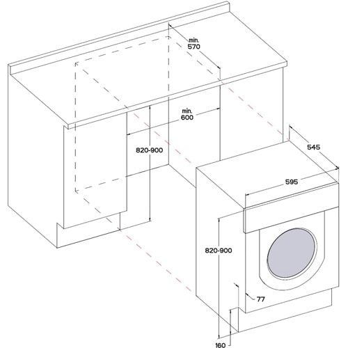 Вбуд. прально-сушильна машина Whirlpool BIWDWG75148, 7кг (5кг), 1400, A+++, Пара, 60см, Дисплей, Білий