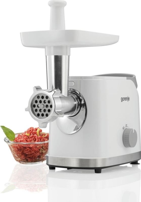 М'ясорубка Gorenje MG1802SJW/1800 Вт/ реверс/ 2.1 кг/хв./2 диски + 1 насадка/система захисту/корпус - пластик+метал