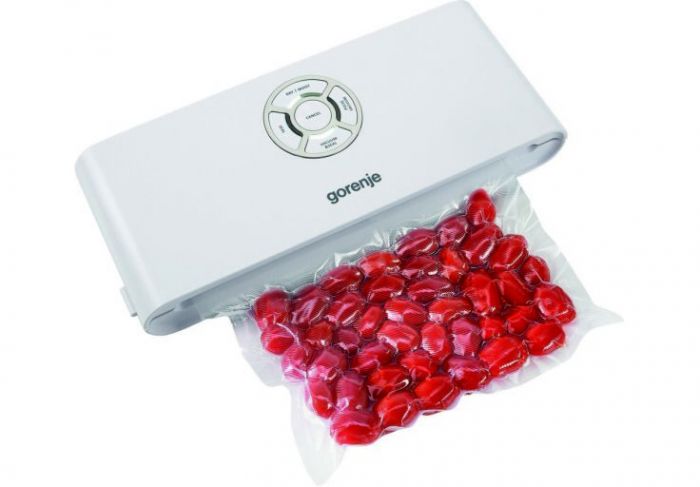 Вакуумний упаковщик GORENJE VS120W/електроне управління/120 Вт./ф-ція запаювання та вакуумування/білий