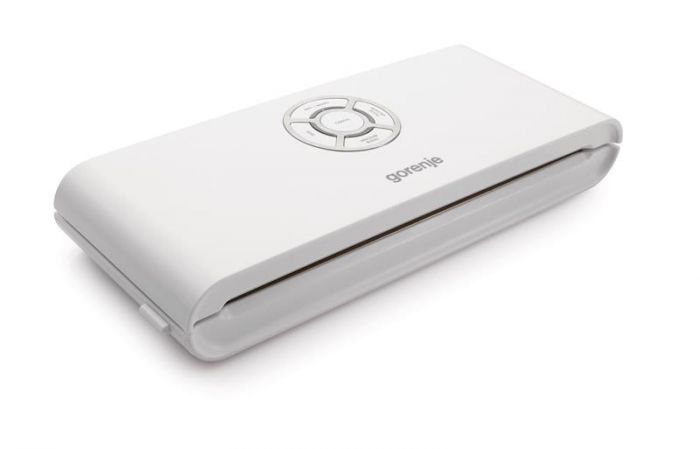 Вакуумний упаковщик GORENJE VS120W/електроне управління/120 Вт./ф-ція запаювання та вакуумування/білий