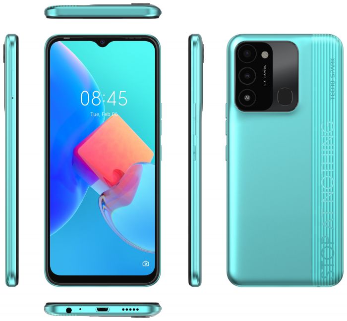 Смартфон TECNO Spark 8C (KG5k) 4/128Gb 2SIM Turquoise Cyan
