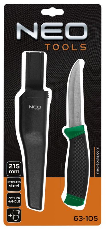 Ніж універсальний NEO, 215 мм, лезо 95 мм, рукоятка двокомпонентна, чохол