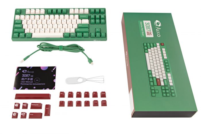 Akko Клавіатура 3087 Matcha Red Bean Cherry MX Brown, RU, Green