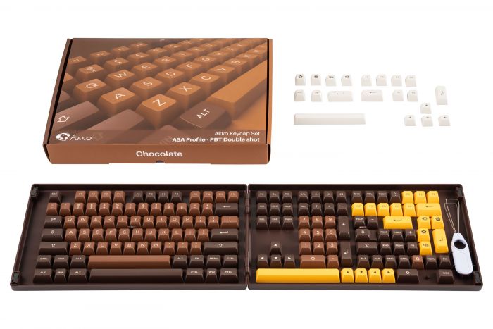 Akko Кейкапи Chocolate ASA Fullset Keycaps, EU, Blue