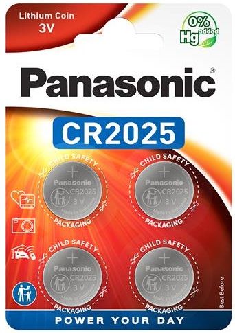 Батарейка Panasonic літієва CR2025 блістер, 4 шт.