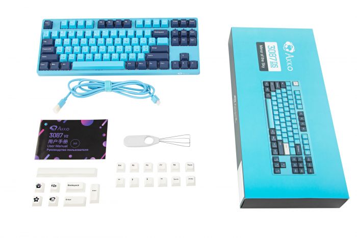 Akko Клавіатура 3087 Mirror of the Sky Cherry MX Blue, RU, Blue