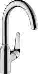 Змішувач Hansgrohe Focus M42 для кухонної мийки/71802000/220мм, 1-струменевий/поворотний/важіль збоку/форма округла/хром
