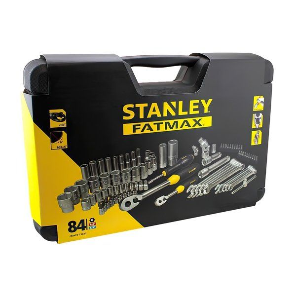 Набір інструменту Stanley, Набір торцевих головок та ключів, 1/2", 1/4", 84 од., кейс
