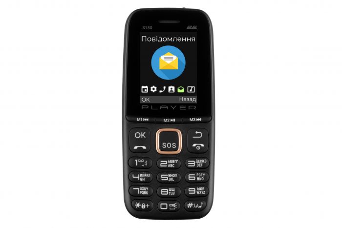 Мобільний телефон 2E S180 2021 2SIM без ЗУ Black & Gold