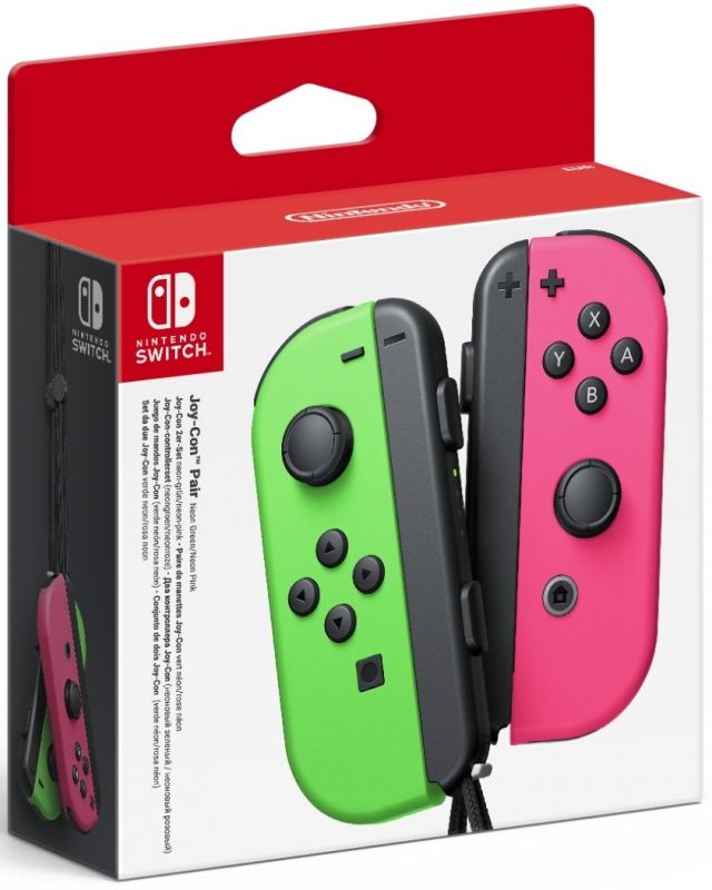 Набір 2 контроллера Joy-Con (неоновий зелений / неоновий рожевий)