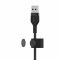 Кабель Belkin USB-A - Lightning плетений, силіконовий, з ремінцем на магніті, 1м, Black