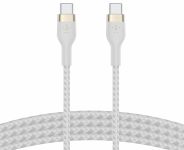 Кабель Belkin USB-С - USB-C плетений, силіконовий, з ремінцем на магніті, 1м, білий