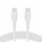 Кабель Belkin USB-С - USB-C силіконовий, з кліпсою, 2м, білий