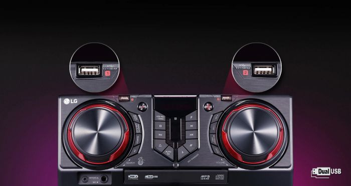 LG Мікросистема XBOOM CJ45 2.1, 720W, FM, CD, USB, Karaoke, Wireless