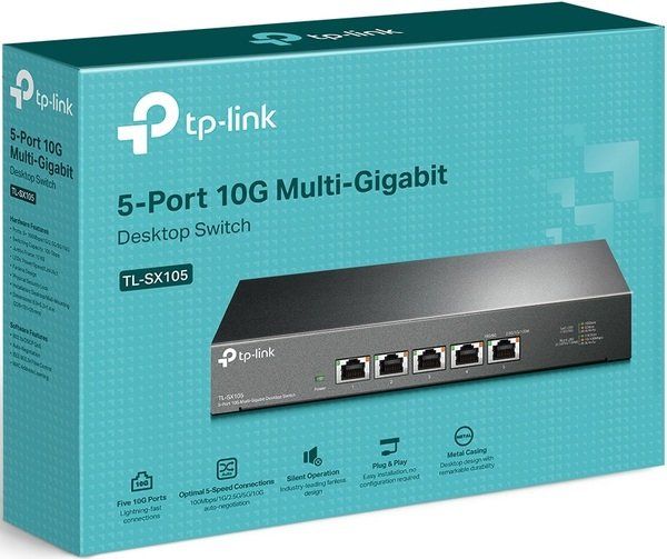 Комутатор TP-LINK TL-SX105 5x10GE некерований Метал. корпус