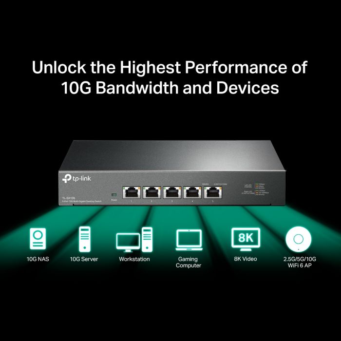 Комутатор TP-LINK TL-SX105 5x10GE некерований Метал. корпус