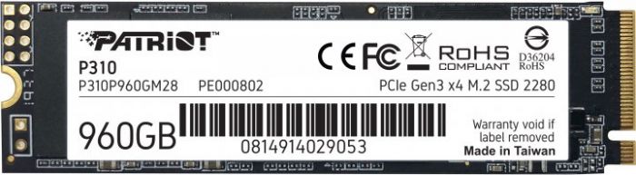 Накопичувач SSD Patriot M.2  960GB PCIe 3.0 P310