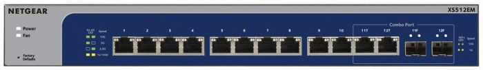 Комутатор NETGEAR XS512EM 10x10GE, 2x сombo, керований