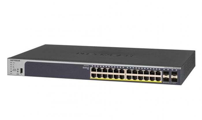Комутатор NETGEAR GS728TPPv2 24x1GE PoE+(380Вт), 4xSFP, керований