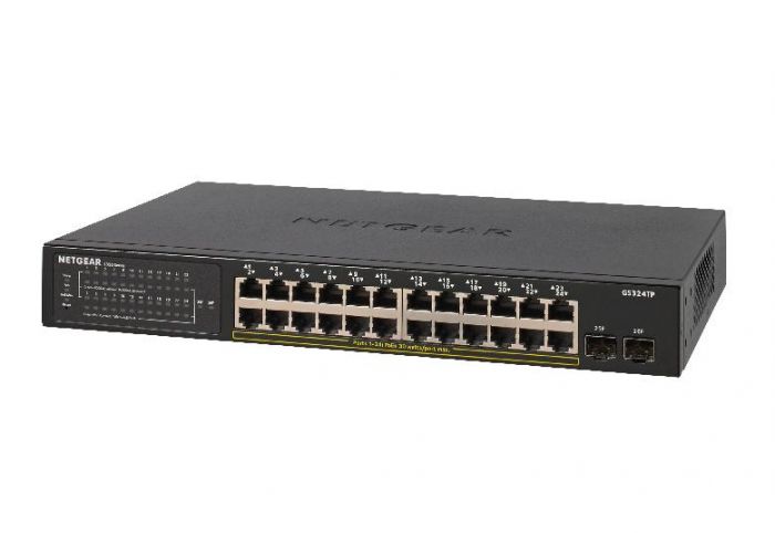 Комутатор NETGEAR GS324TP 24x1GE PoE+(190Вт), 2xSFP, керований