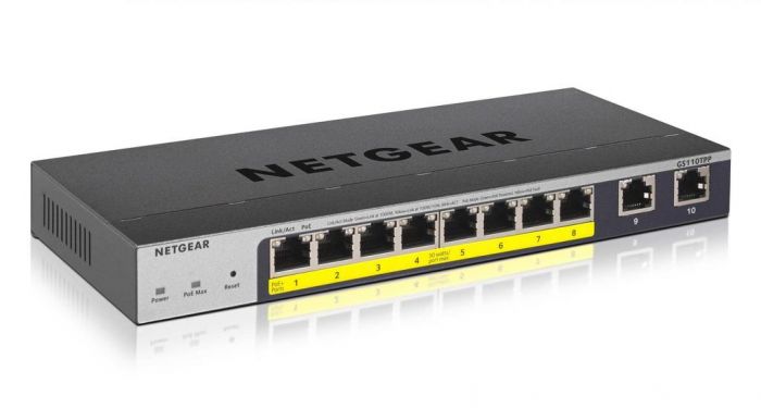 Комутатор NETGEAR GS110TPP 8xGE PoE+ (120Вт), 2xGE, FlexPoE, керований