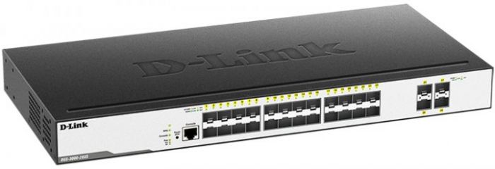 Комутатор D-Link DGS-3000-28XS 24xSFP, 4xSFP+, L2