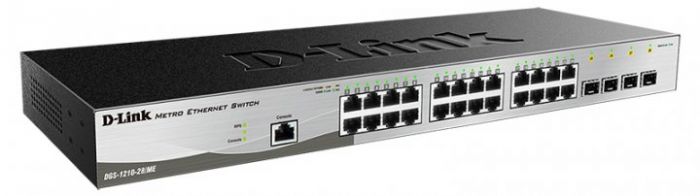 Комутатор D-Link DGS-1210-28P/ME/B 24xGE PoE, 4xSFP