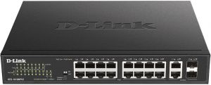 Комутатор D-Link DES-1018MPV2 16xFE PoE, 2xSFP/GE, 246W