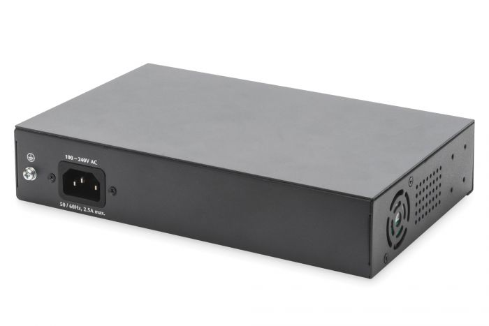 Комутатор DIGITUS 8-port Gigabit PoE+ 2 SFP Uplinks 180W Unmanaged