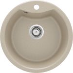 Мийка кухонна Deante Solis, граніт, круг, без крила, 480х480х194мм, чаша - 1, накладна, пісок