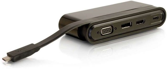 Док станція C2G USB-C на HDMI, DP, VGA, USB, Power Delivery до 65W