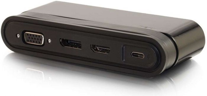 Док станція C2G USB-C на HDMI, DP, VGA, USB, Power Delivery до 65W