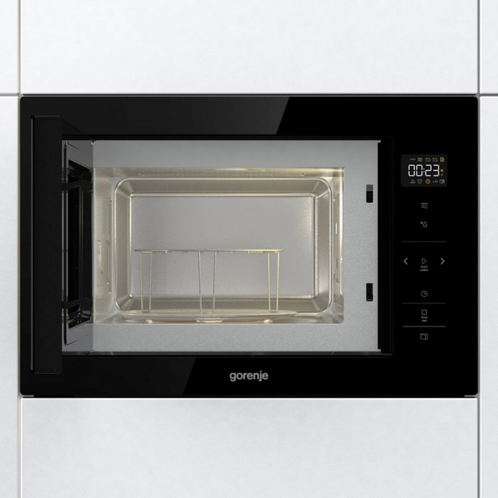 Вбудована м/піч Gorenje BM251SG2BG/25 л/900 Вт./гриль-1000 Вт/ дисплей/ багаторівневе приготув./чорний