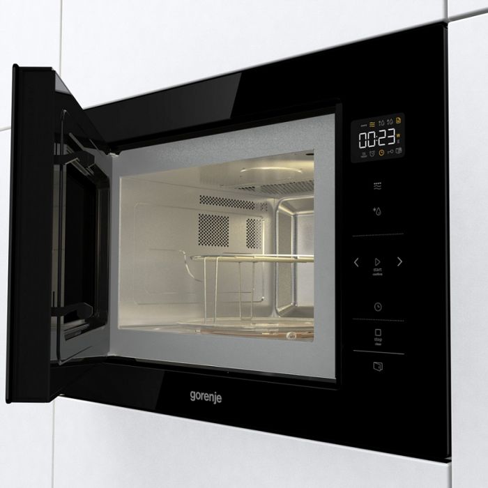 Вбудована м/піч Gorenje BM251SG2BG/25 л/900 Вт./гриль-1000 Вт/ дисплей/ багаторівневе приготув./чорний