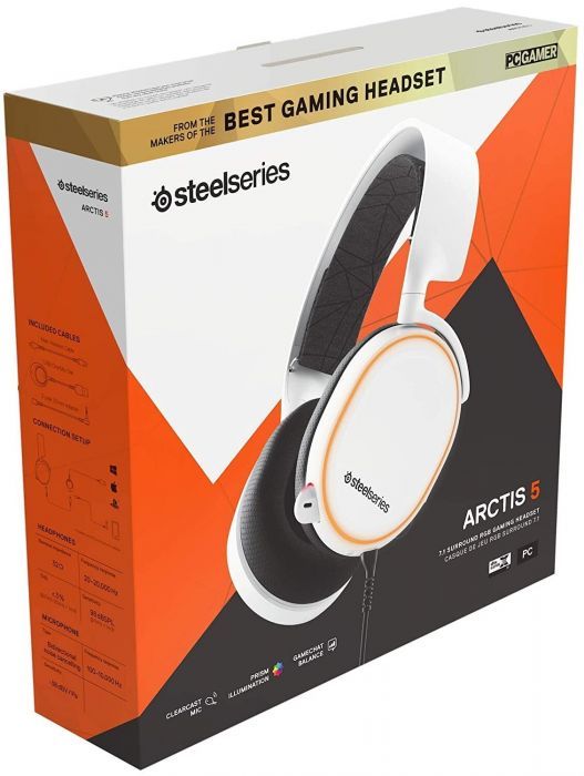 Гарнітура SteelSeries Arctis 5 2019 Edition 3.5mm/USB White