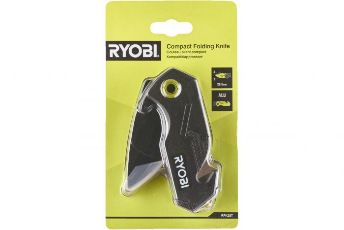 Ніж складаний Ryobi RFK25T, лезо 57мм, стропоріз, фіксатор леза, кліпса.