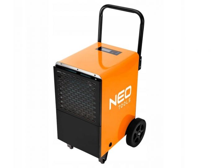 Осушувач повітря промисловий Neo Tools, 750Вт, 180м2, 300 м3/год, 50л/добу, безперервний злив, LCD дисплей, прогр.часу роботи, IP22