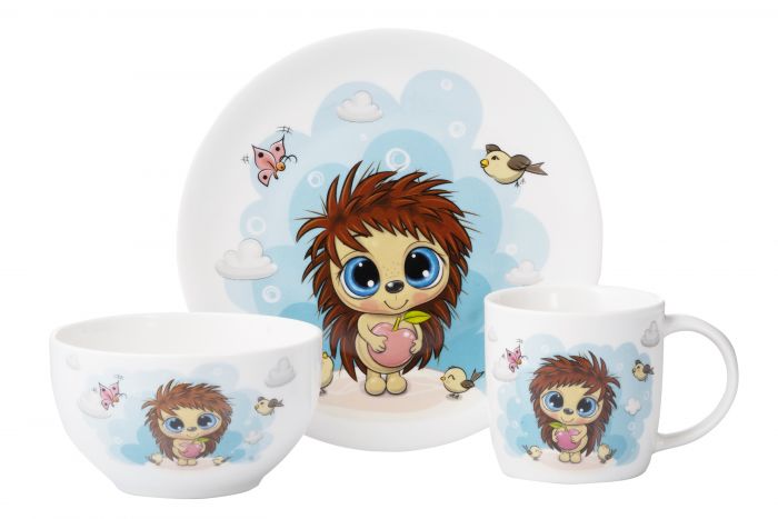 Набір дитячого посуду Ardesto Sweet hedgehog 3 пр., порцеляна