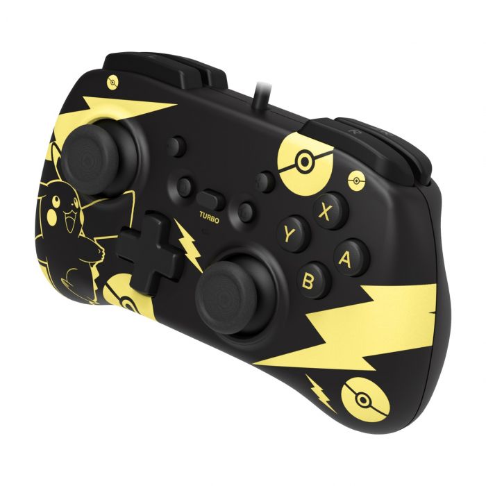 Геймпад проводной Horipad Mini (Pikachu) для Nintendo Switch, Black/Gold
