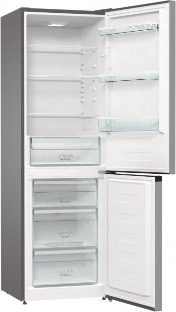 Холодильник з нижн. мороз. камерою Gorenje NRK6191EXL4, 185х60х60см, 2 двері, 203( 99)л, А+, NoFrost+ , Зона св-ті, Внутр. Диспл, нерж